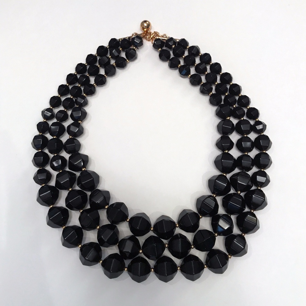 Kate Spade 3-strand Black Beaded Necklace