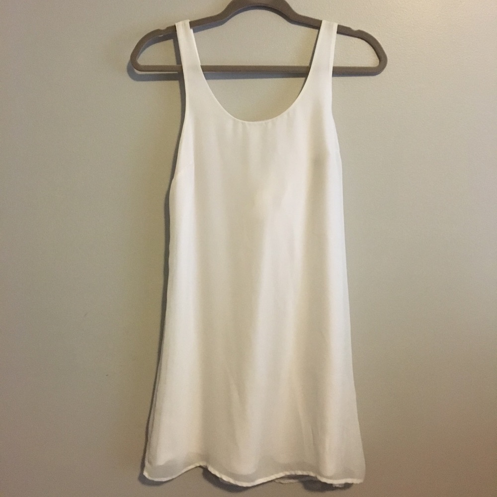 White sheer dress with bow in back