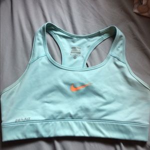 Nike light blue sports bra