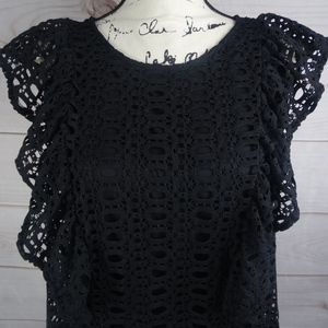 Womens Black Lace Blouse