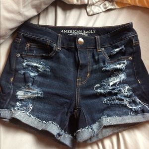 American Eagle high rise ripped shorts