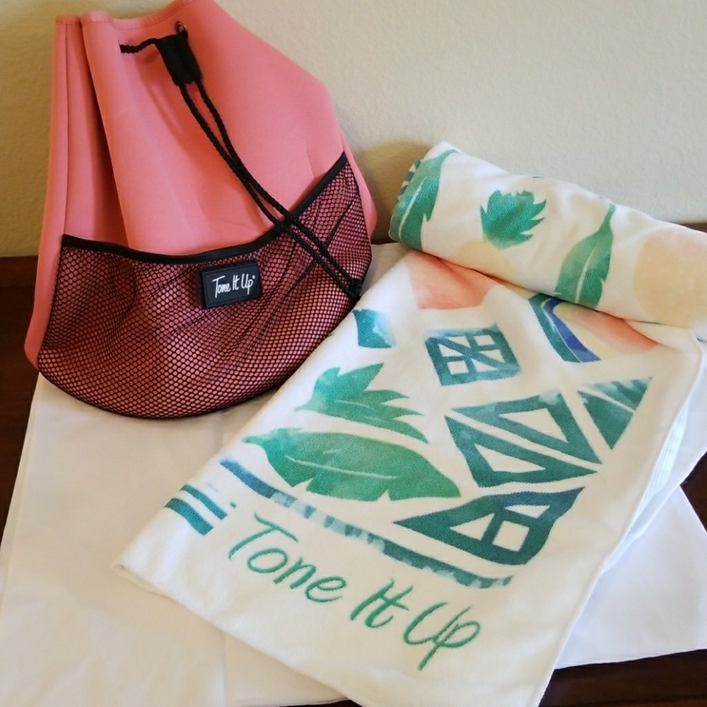 Tone It Up Bucket Bag and Beach Towel