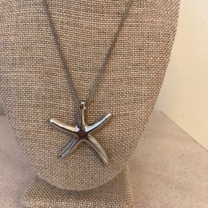 Sterling silver starfish necklace. 18” length
