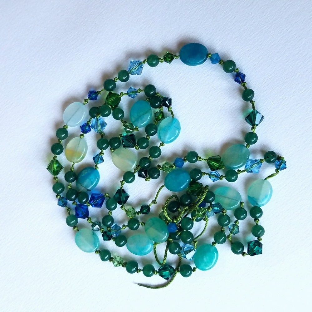 Jade Crystal and semi-precious Stone necklace