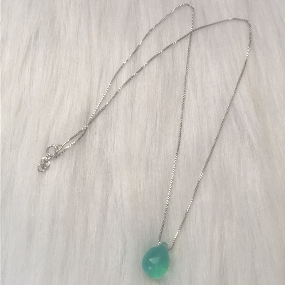 Sterling Silver Plated Mermaid Tear Necklace - Picture 6 of 6