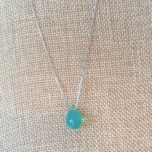 Sterling Silver Plated Mermaid Tear Necklace - Picture 4 of 6