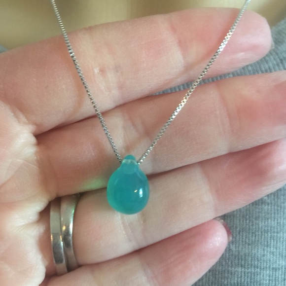 Sterling Silver Plated Mermaid Tear Necklace - Picture 3 of 6