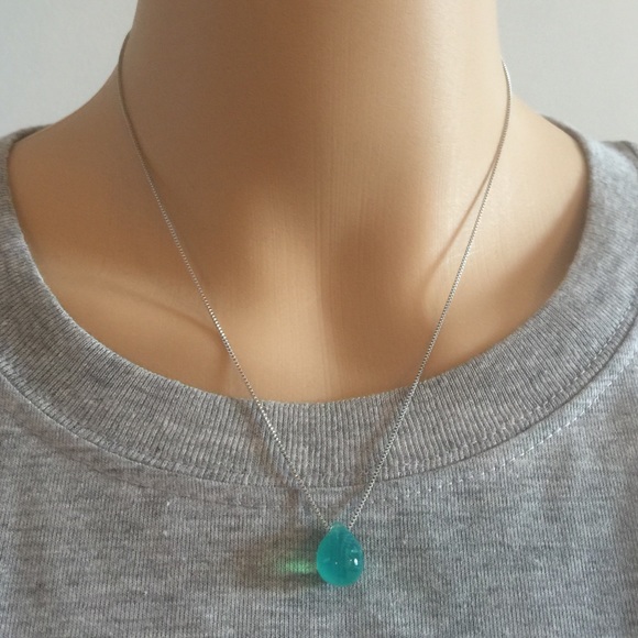 Sterling Silver Plated Mermaid Tear Necklace - Picture 5 of 6