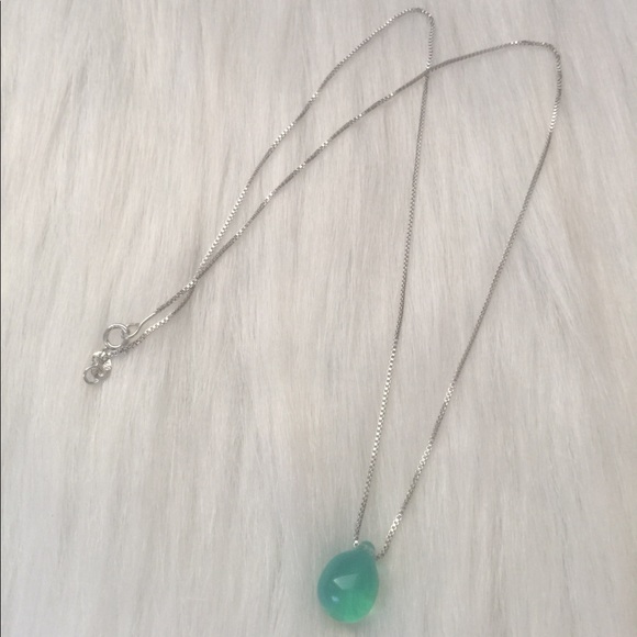 Sterling Silver Plated Mermaid Tear Necklace - Picture 6 of 6