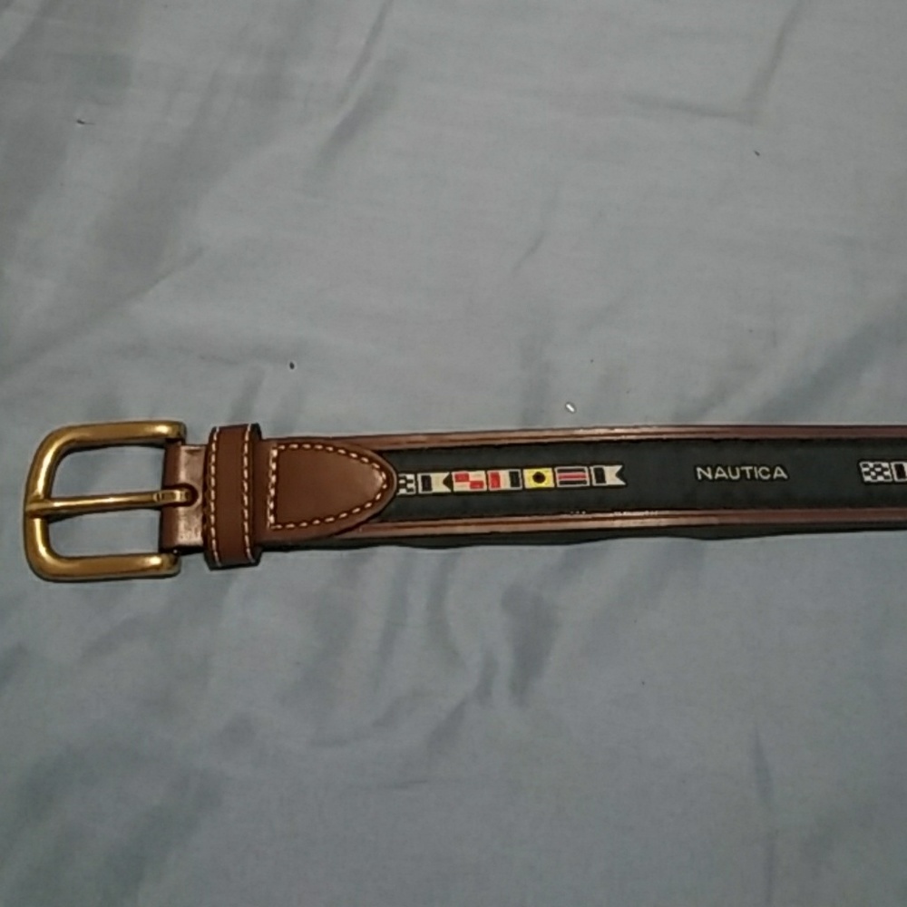 Nautica Leather kids flag belt 27"