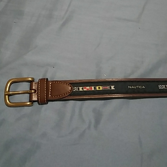 Nautica Leather kids flag belt 27" - Picture 1 of 5