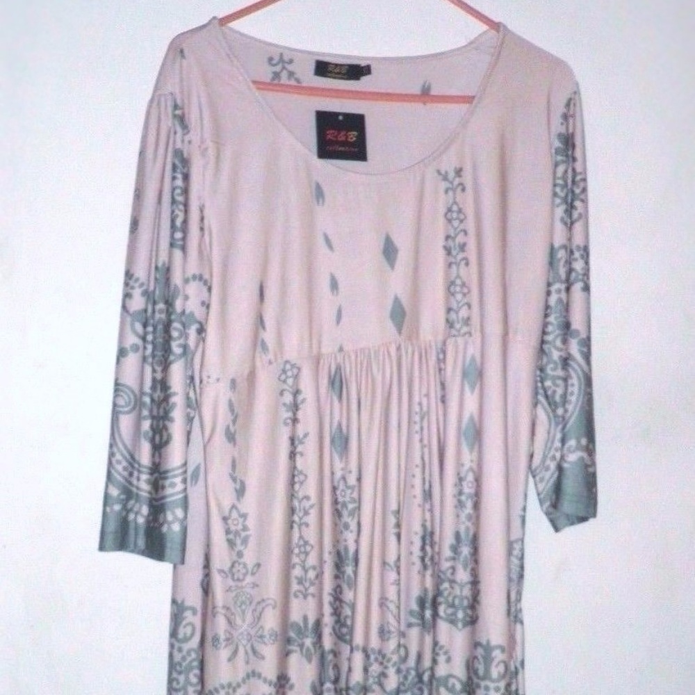 NWT R&B Pink & Gray Slinky Knit Dress Size 2x