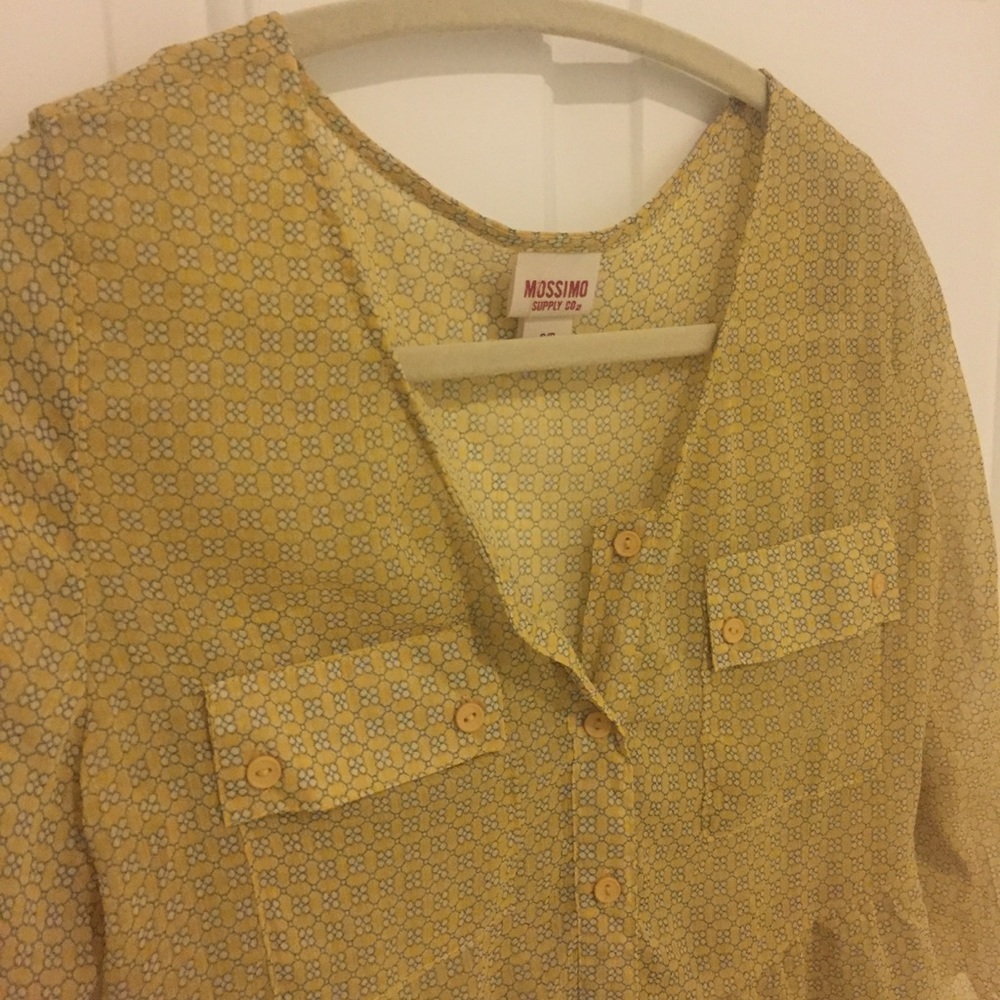 Mossimo Supply Co Mustard Print Blouse