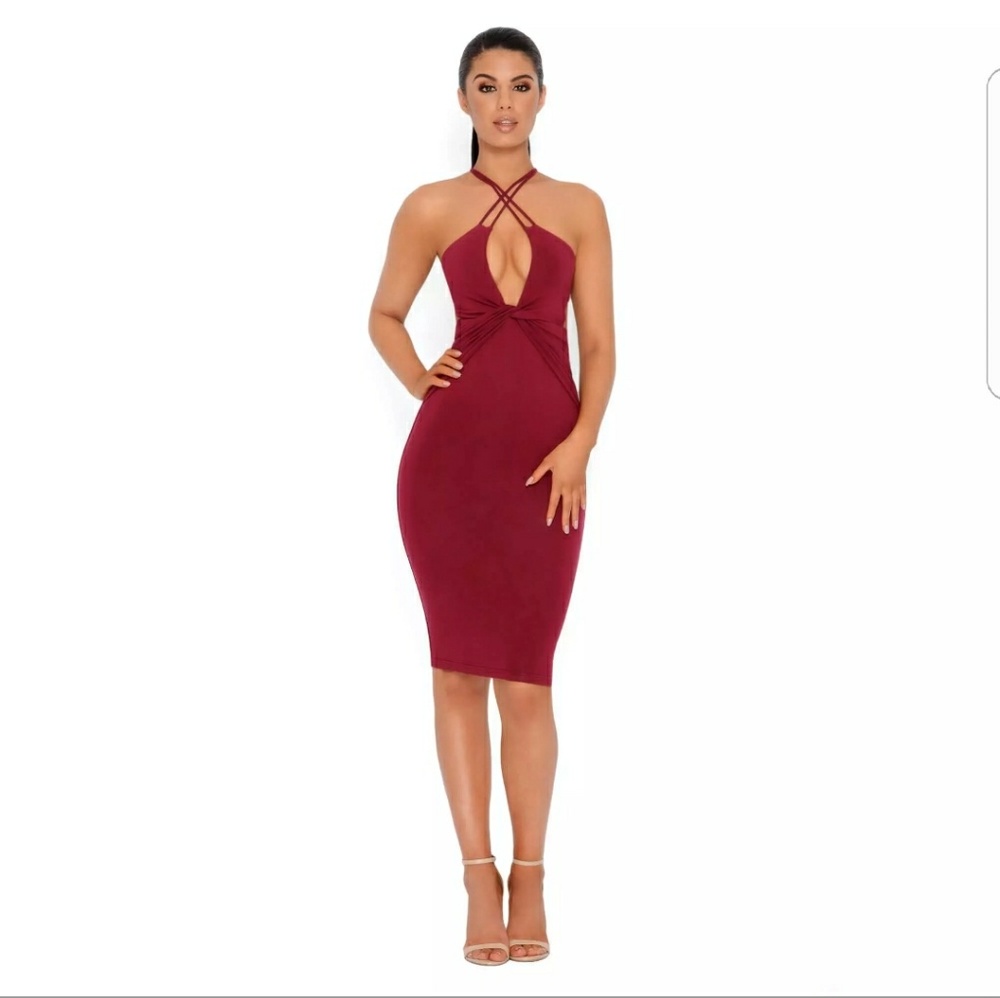 Oh polly cross over midi dress