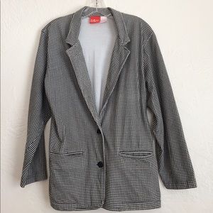 Liz Claiborne long T-shirt knit houndstooth blazer