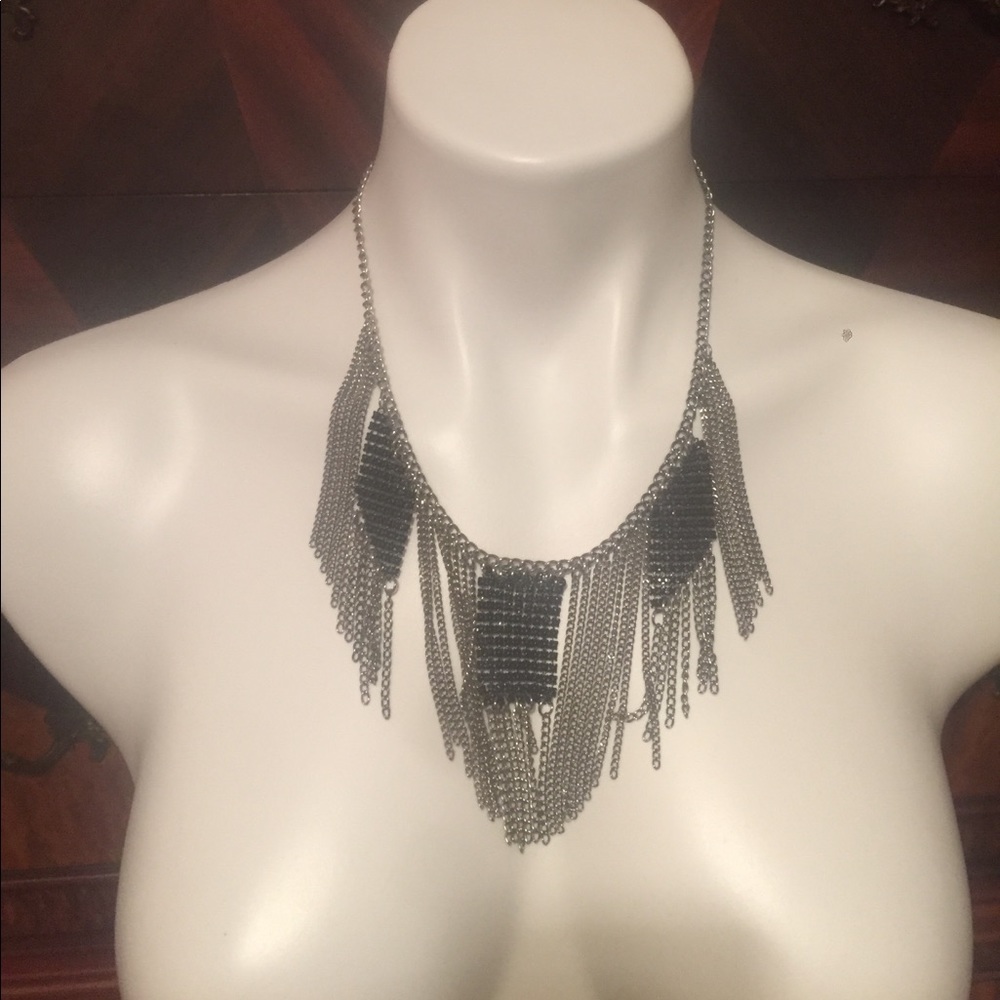 Statement chain metal necklace
