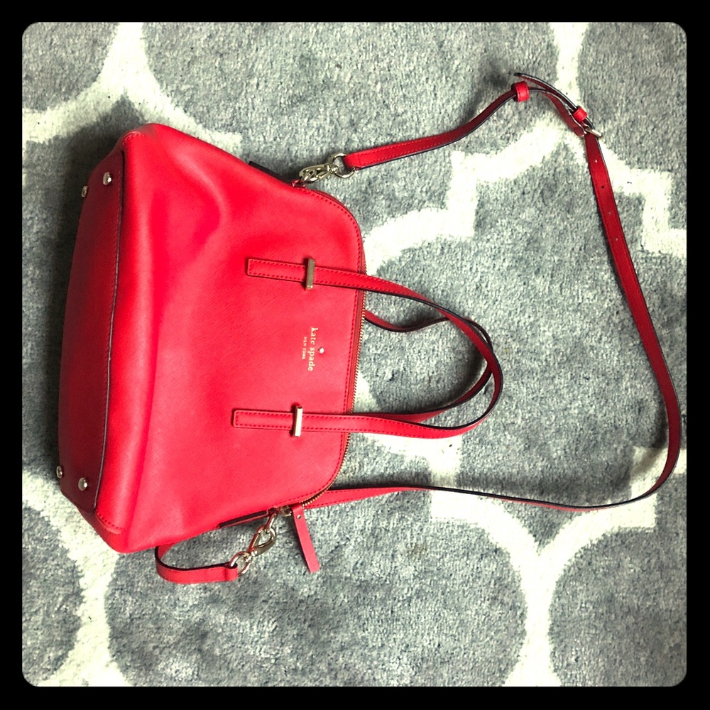 Cherry red Kate Spade leather medium bag!