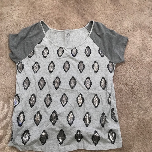 Loft short sleeve sequin top - Picture 1 of 1