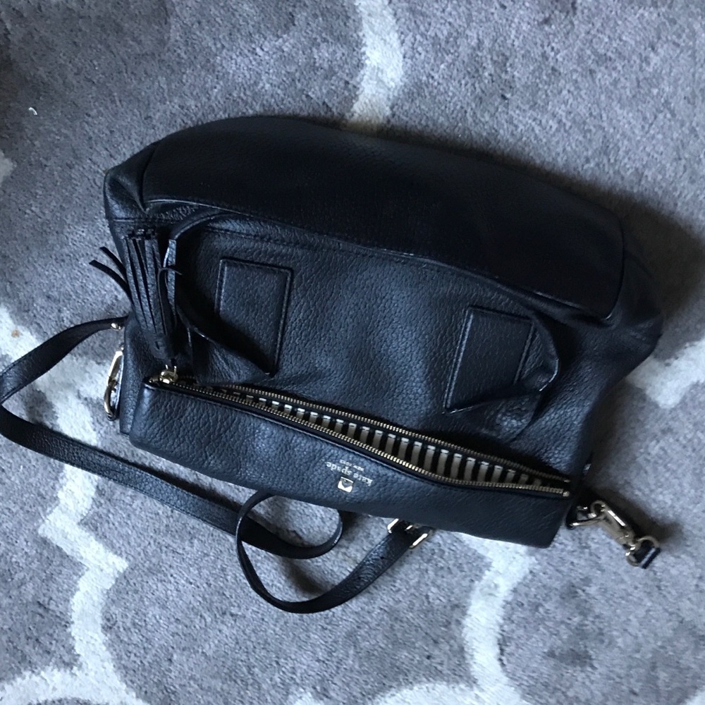 Kate Spade black leather double pocket bag!