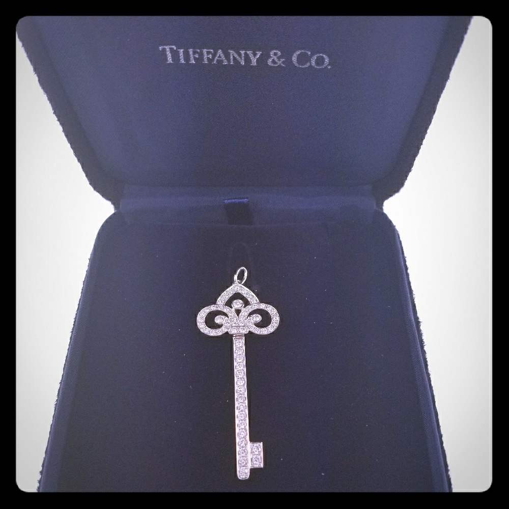 Tiffany & Co. Fleur de Lis Platinum Key Pendant