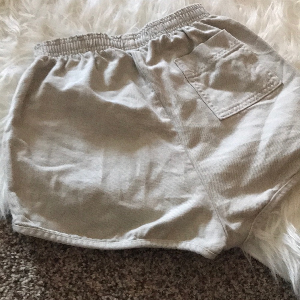 Tan Jean High Waisted Shorts