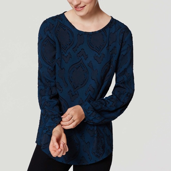 LOFT Tops - LOFT • Jacquard Tie Back Top
