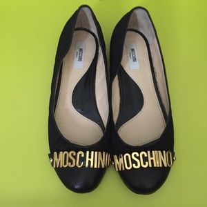 Moschino 10mm Quilted Fabric Ballerina Flats
