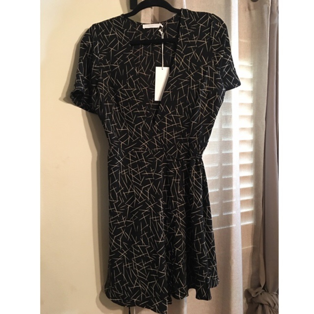 Lush Black Printed Wrap Dress