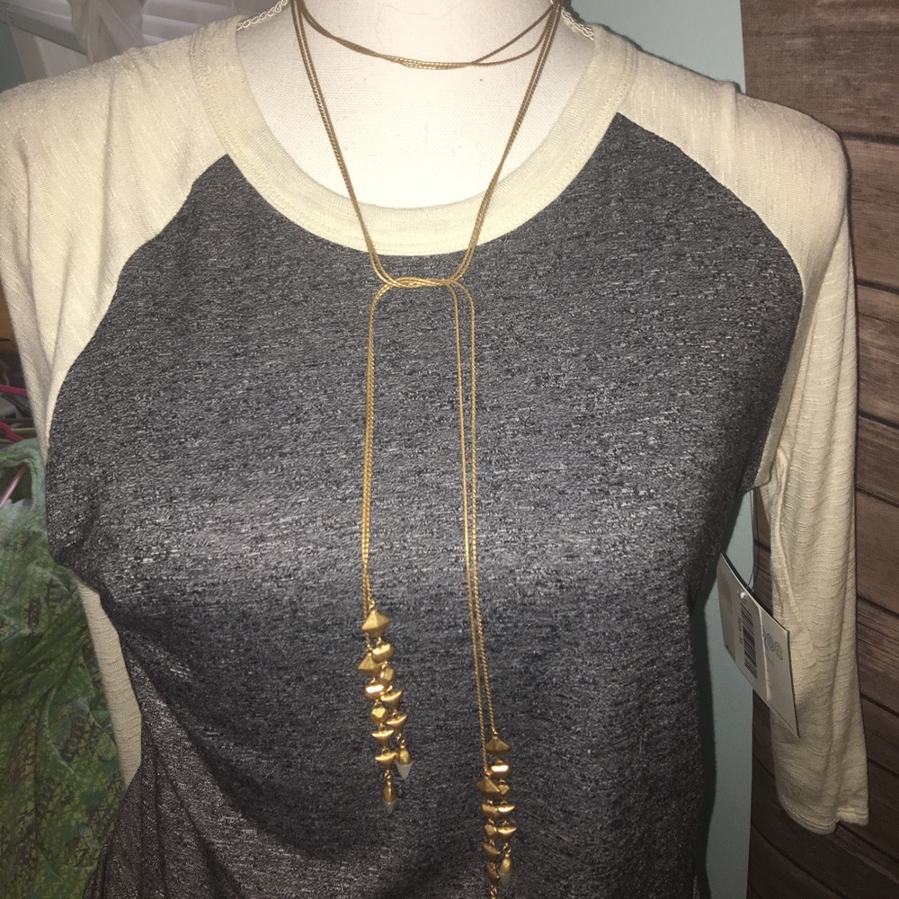 Stella & Dot gold lariat necklace