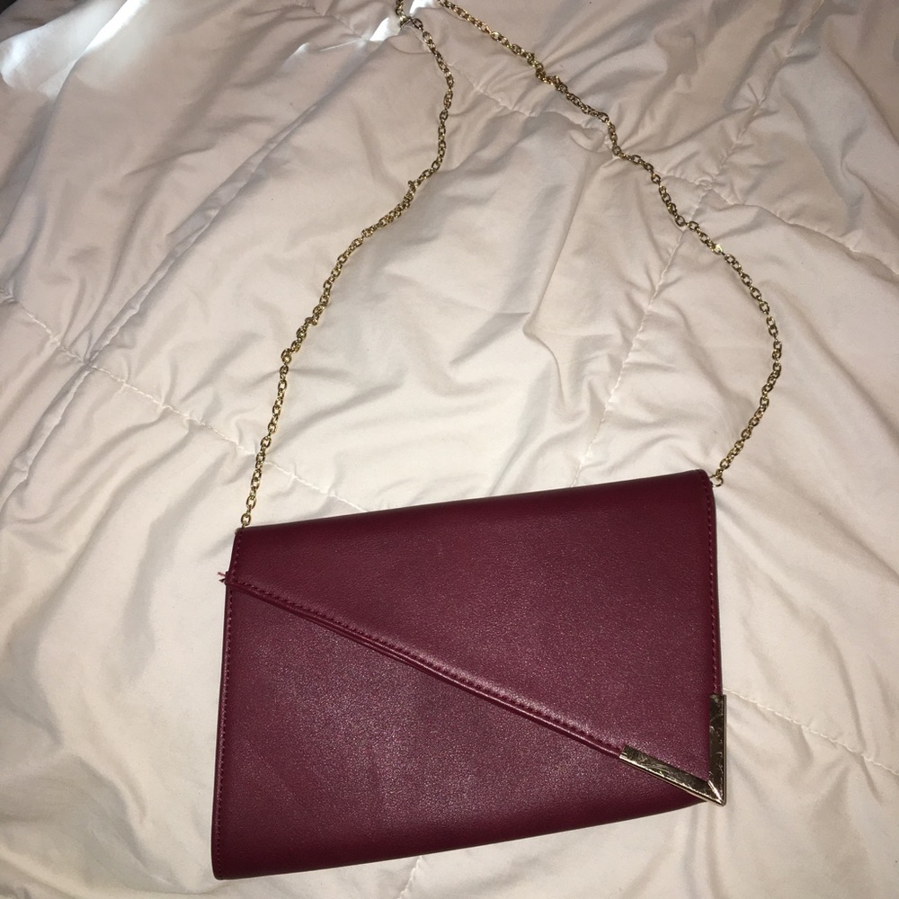 Maroon & gold satchel