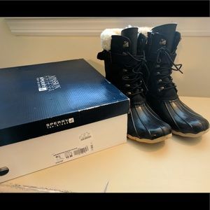 Sperry Shearwater Buckle Black Weatherproof Boots