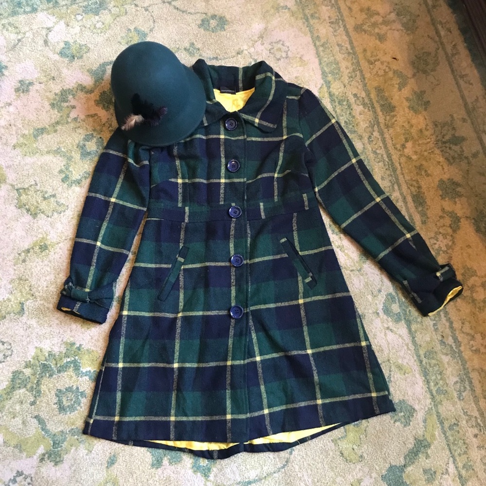 Modcloth Plaid Dress Coat
