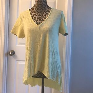 Bcbgeneration Top  leather-like sleeves Sz L