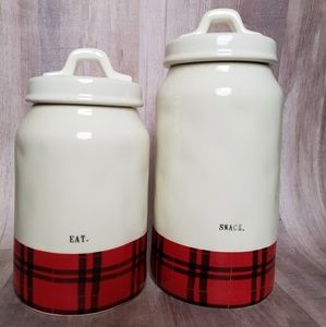 Rae Dunn plaid canisters