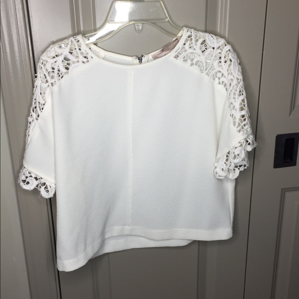White Floral Embroidered Blouse