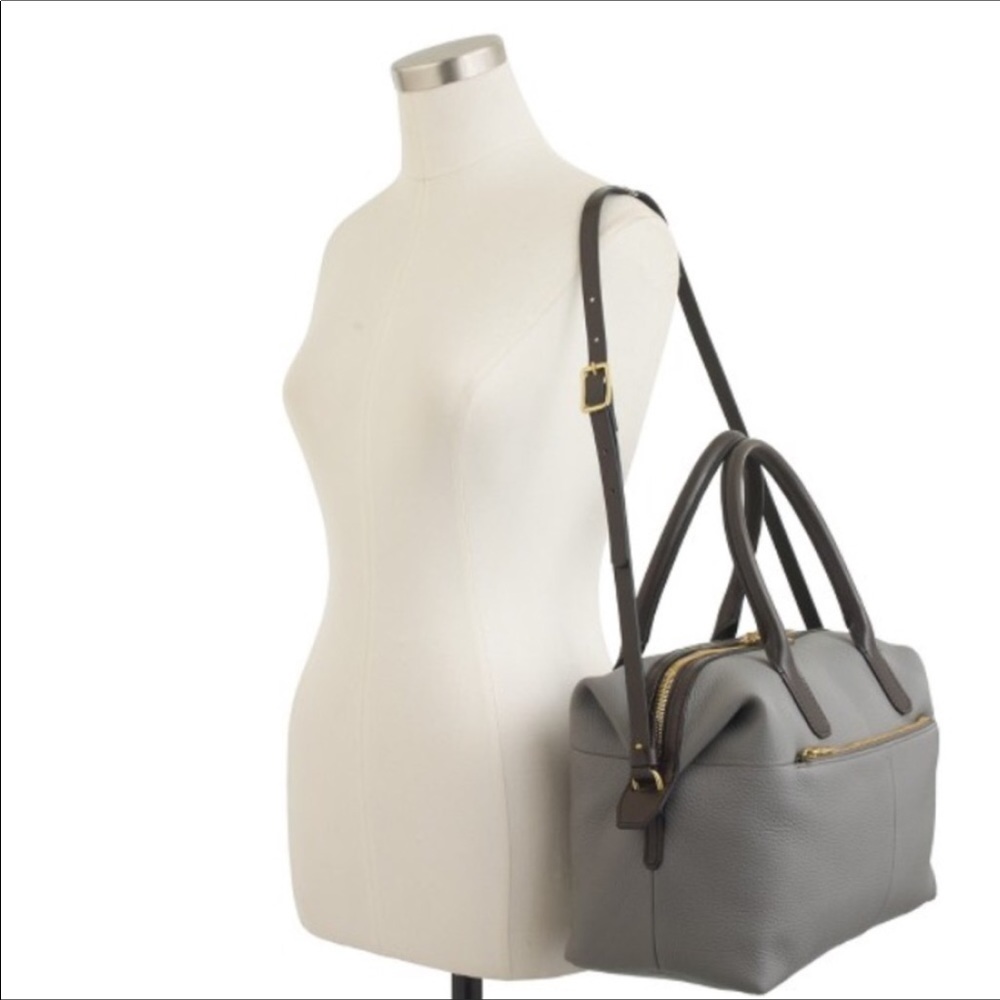 J. Crew Cobblestone Gray Colby satchel bag
