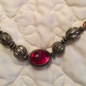 Glass and Metal Beaded Necklace