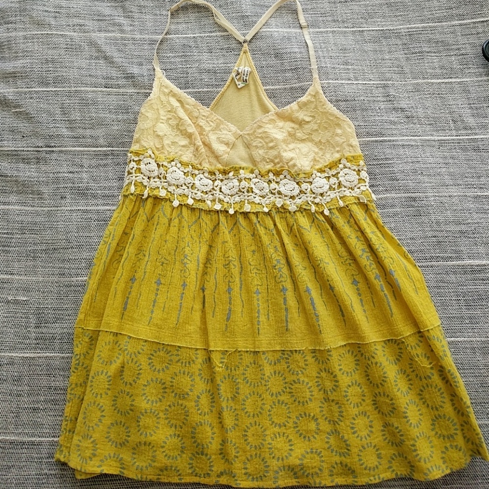 Free people tank top bright yellow