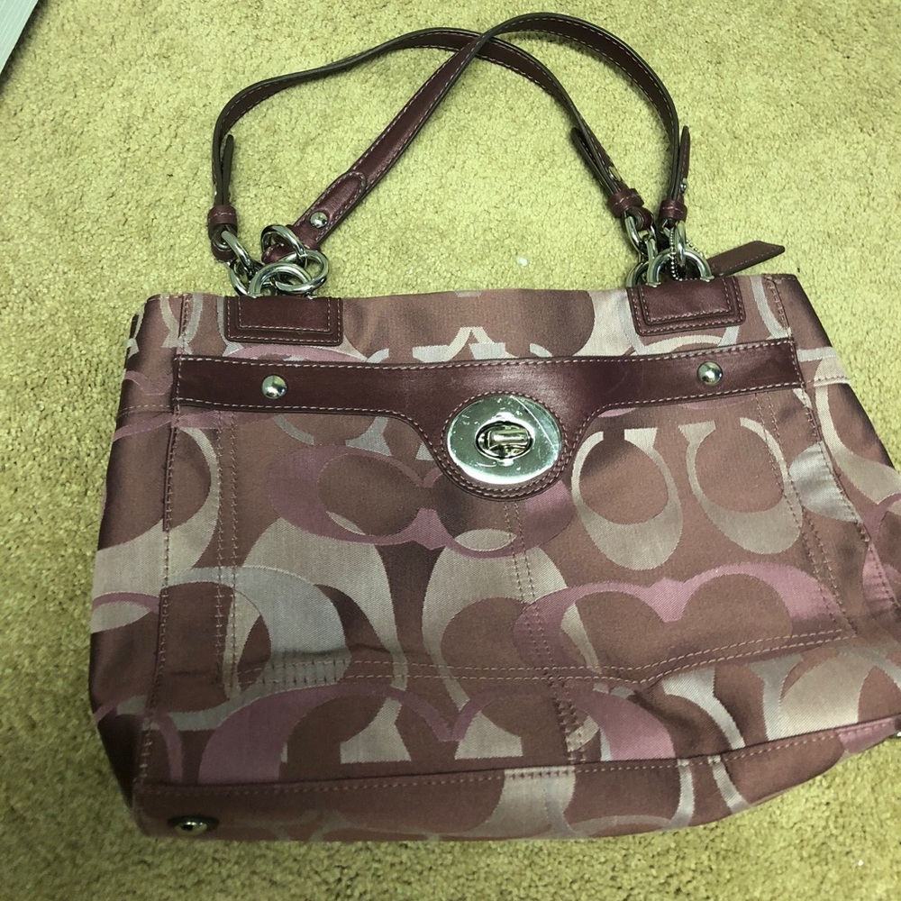 Coach signature fabric purse