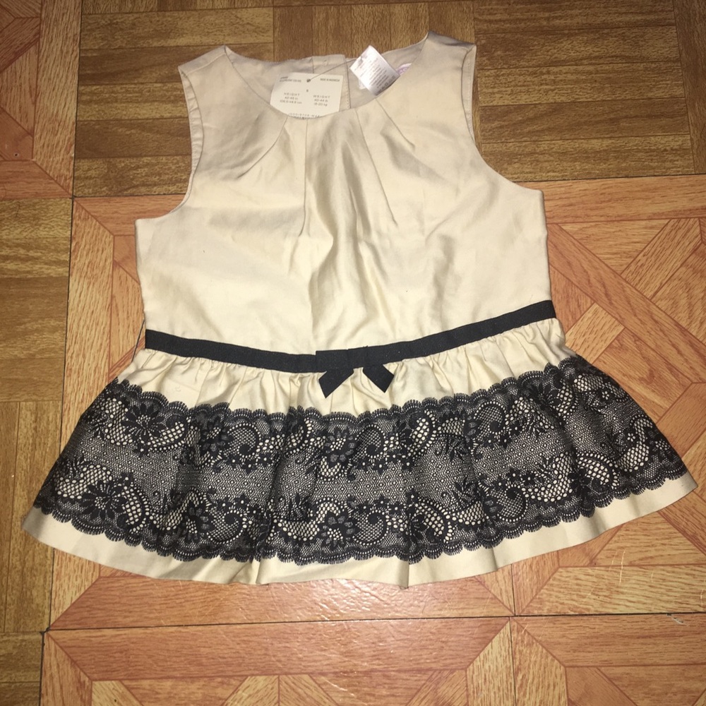 New Very Cute Janie and Jack Cream and Black Top