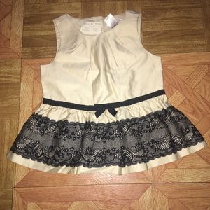 New Very Cute Janie and Jack Cream and Black Top