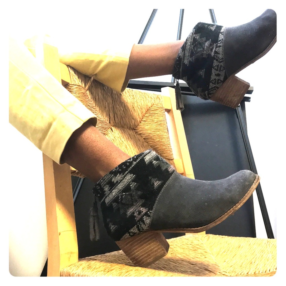 TOMS Aztec print cozy Top Bootie