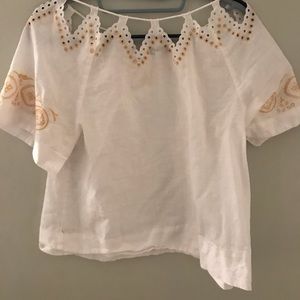 Madewell White Linen Tee