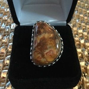 Unique Genuine Poppy Jasper Ring