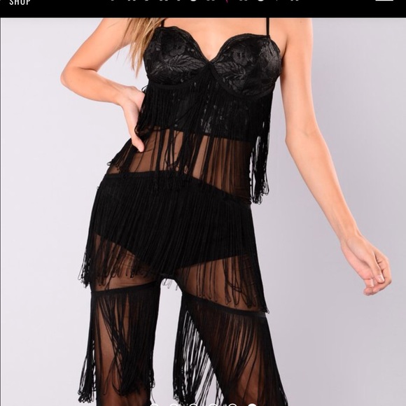 fashion nova fringe jumpsuit