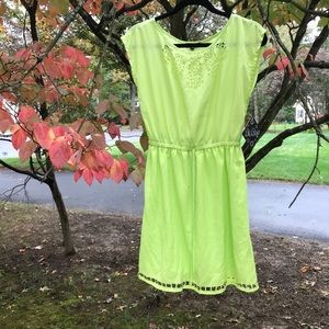 CLEARANCE Medium Laser Cut Neon yellow dress