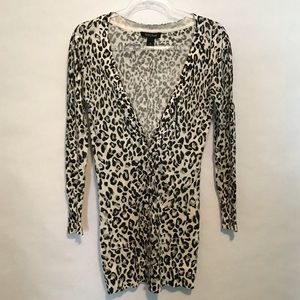 White House Black Market • Leopard Print Cardigan
