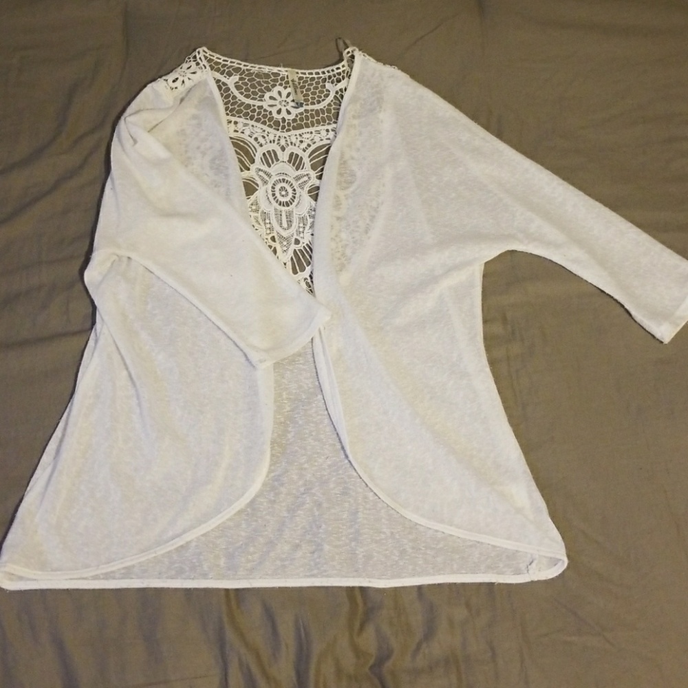 White cardigan