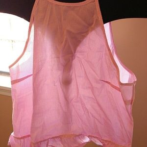 Pink Gingham Ruffle Tank
