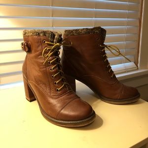 Jeffrey Campbell lace up sweater cuff heel boot